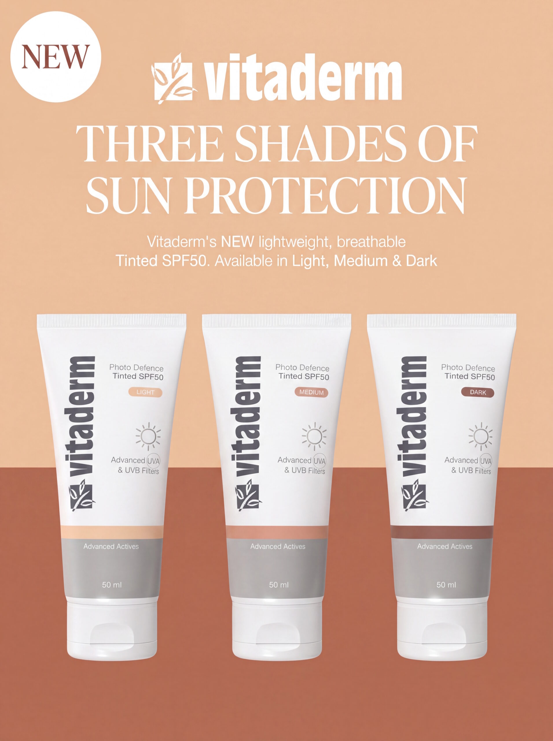 Vitaderm Tinted SPF50 50ml - Image 2